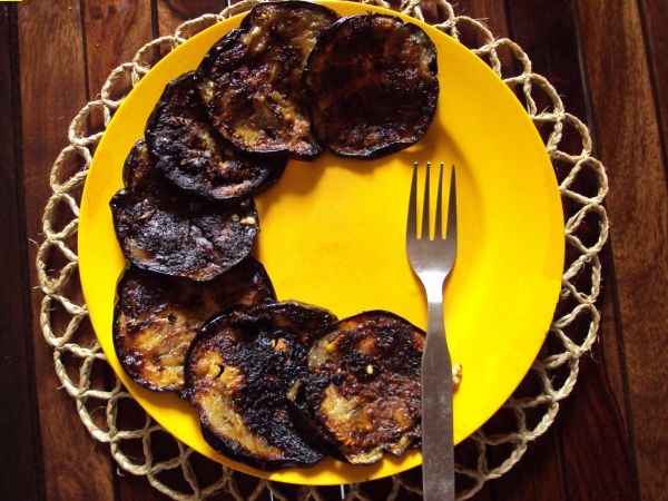 Shallow fried brinjal