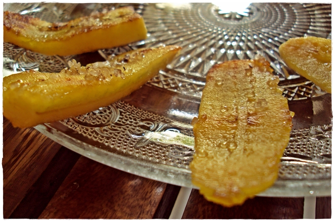 caramelized sugar on banana