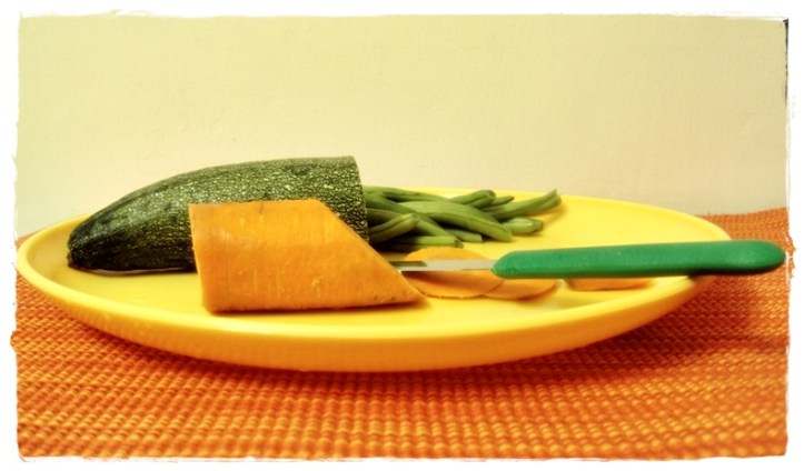 Zucchini, carrots, beans