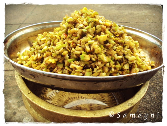 Chopped raw plantain peel